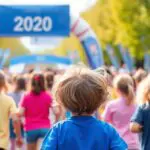 mini maratona para crianças até 12 anos num evento de dia de crianças