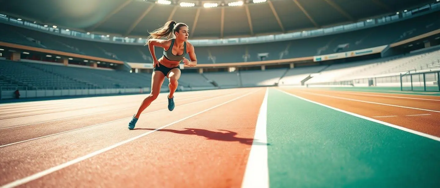 mulher a treinar em pista olímpica