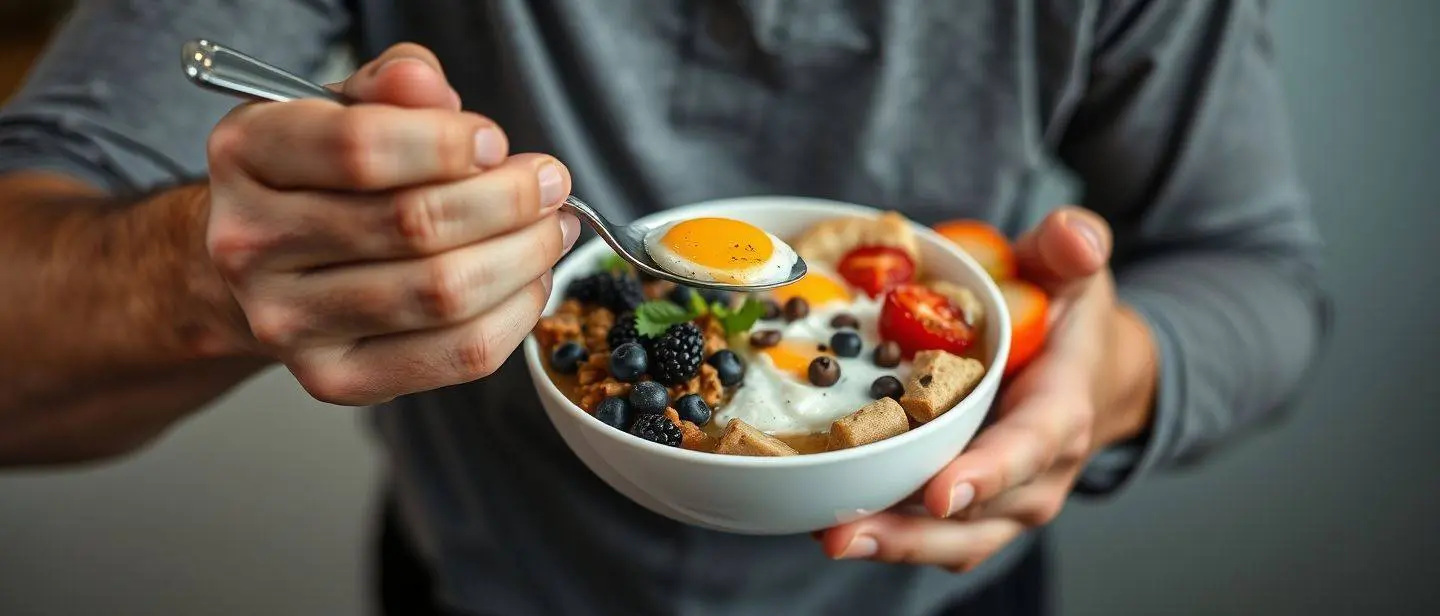 refeição de pequeno-almoço saudável de preparação para correr a meia maratona