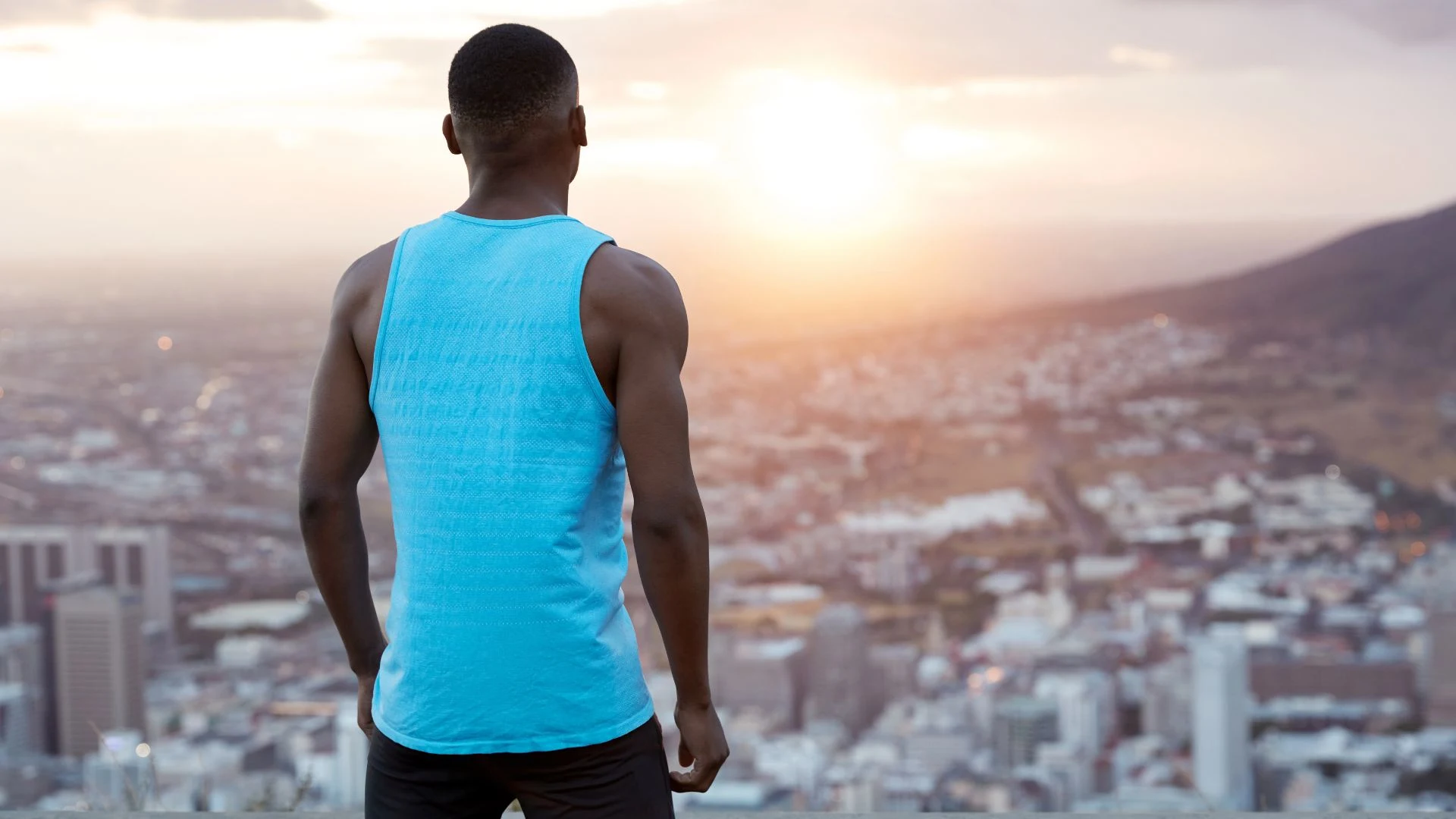 A confident runner enjoying a successful workout.