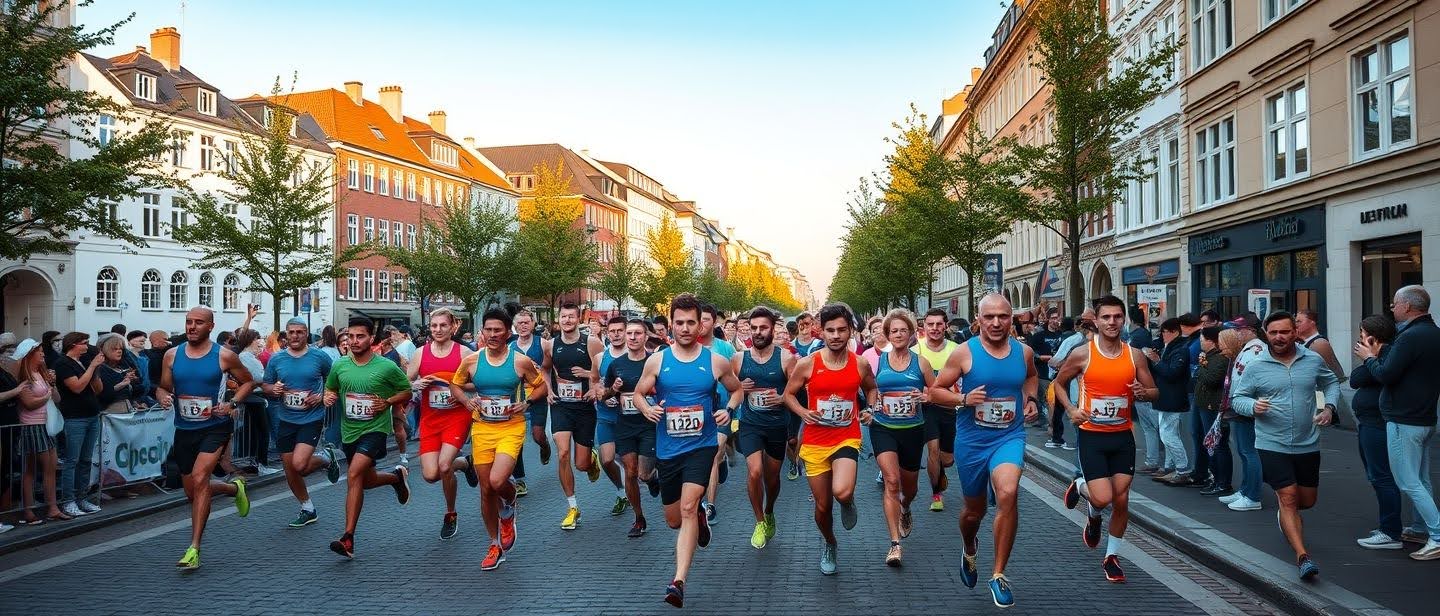 maratonistas a correr em Copenhaga